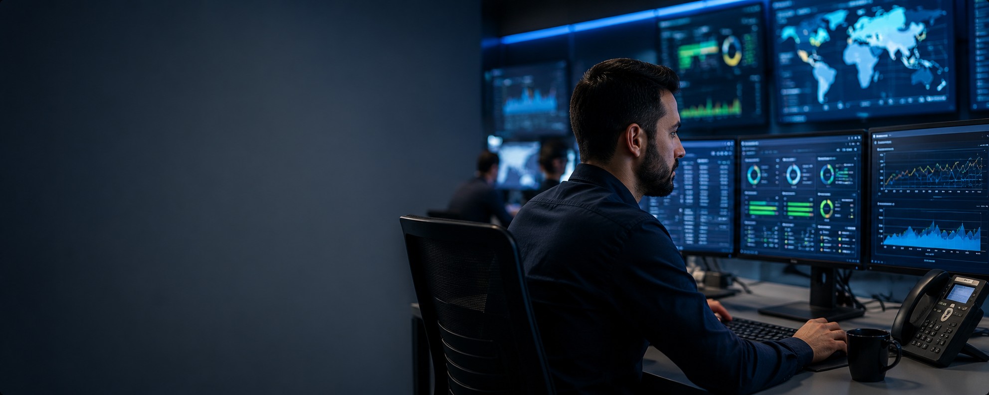 pessoa olhando para o monitor se perguntando o que é noc e porque sua empresa precisa